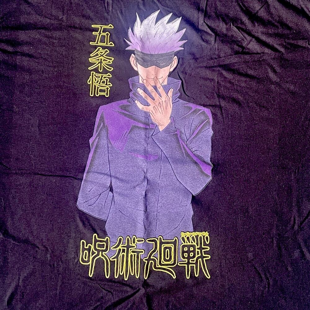 Jujutsu Kaisen Gojo Satoru T-Shirt Men’s 2XL Black Anime Manga Graphic Tee - Picture 4 of 6